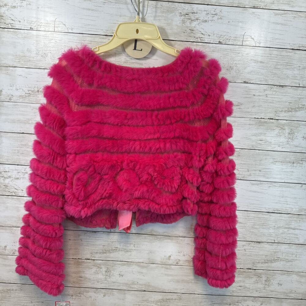 BCBG Max Azaria Cropped Rabbit Fur Jacket - Picture 3 of 3